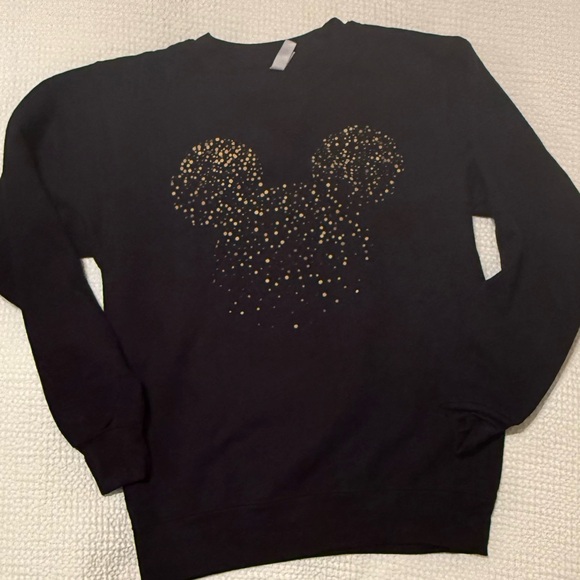 Disney Tops - Disney | Black Crewneck Sweatshirt with Gold Mickey | Size = Small